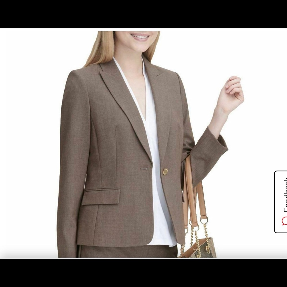 Calvin Klein Petite One Button Blazer
